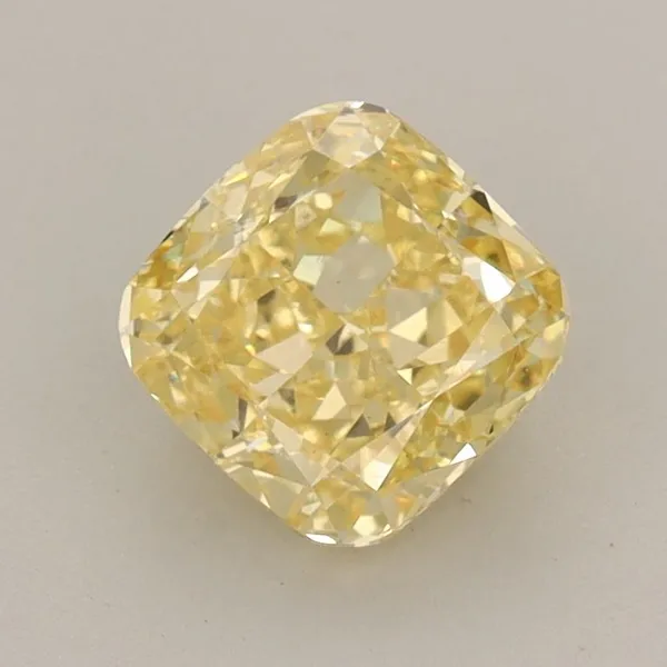 1.24ct CUSHION Fancy Intense Yellow VS1 Coloured Lab diamond