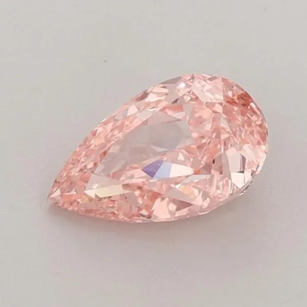 0.85ct PEAR Fancy Vivid Pink VS1 Coloured Lab diamond