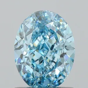 1.1ct OVAL Fancy Vivid Blue VVS2 Coloured Lab diamond