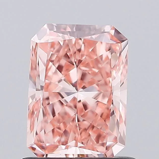 0.78ct RADIANT Fancy Vivid Pink VVS2 Coloured Lab diamond