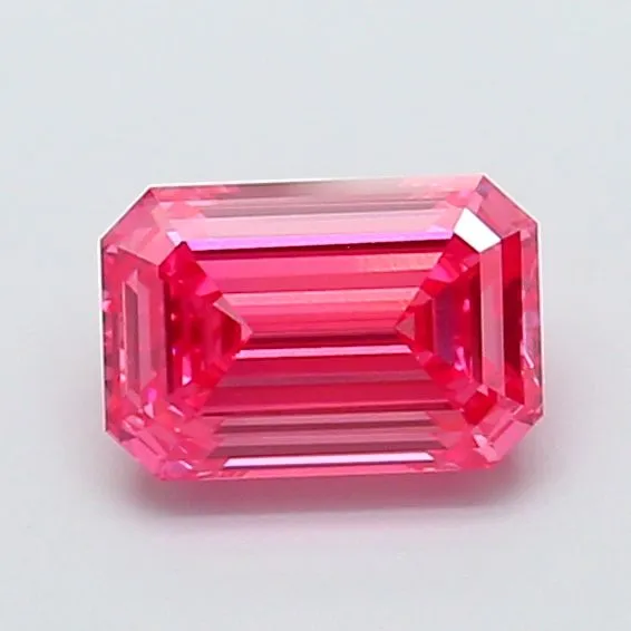 1.36ct EMERALD Fancy Vivid Pink VVS2 Coloured Lab diamond