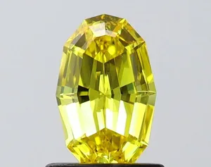 0.88ct OVAL Fancy Vivid Yellow VVS1 Coloured Lab diamond