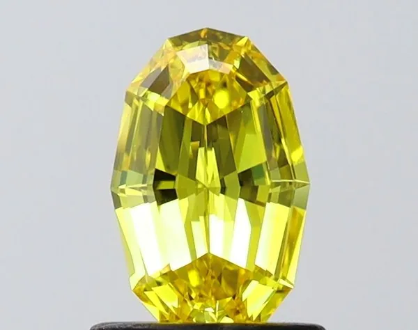 0.88ct OVAL Fancy Vivid Yellow VVS1 Coloured Lab diamond