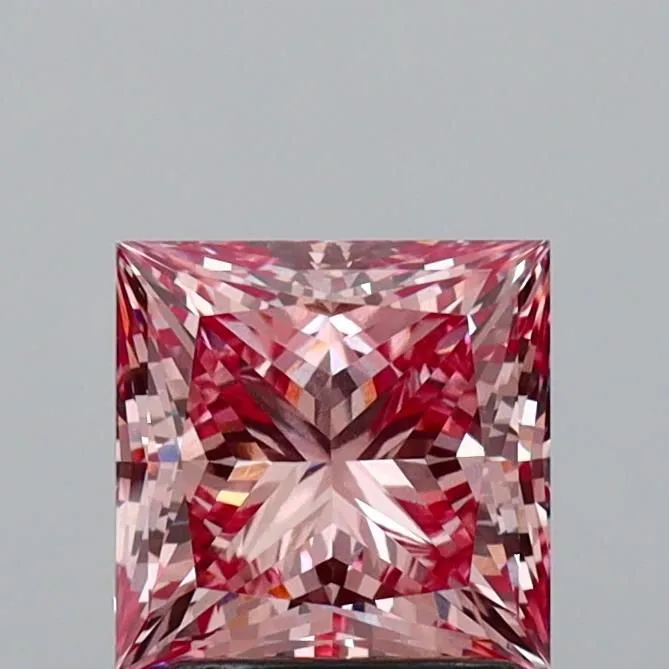 2.03ct PRINCESS Fancy Intense Pink VVS2 Coloured Lab diamond
