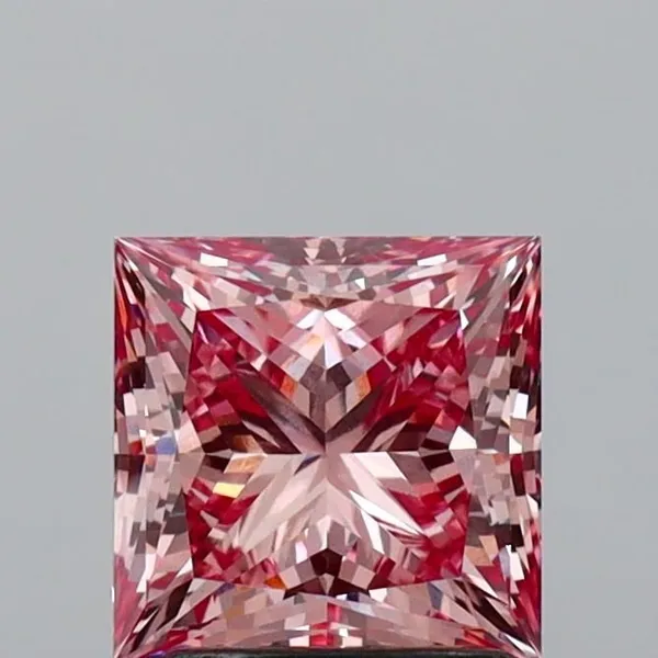 2.03ct PRINCESS Fancy Intense Pink VVS2 Coloured Lab diamond