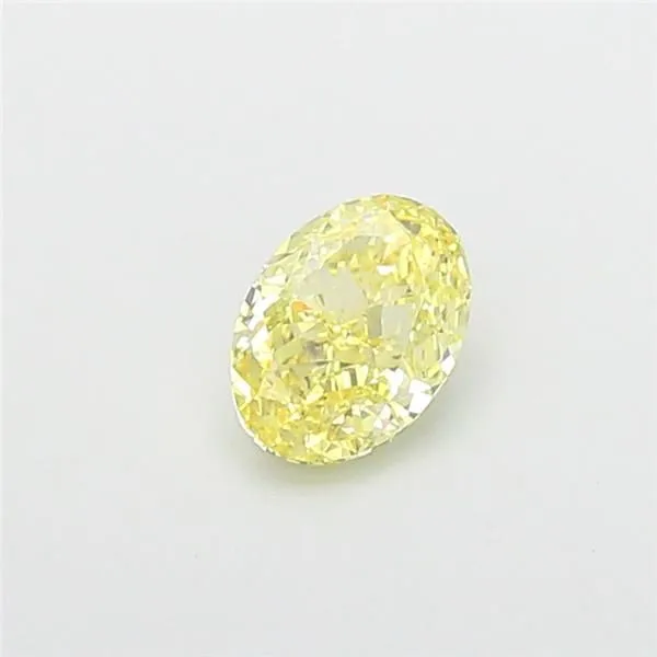 0.91ct OVAL Fancy Intense Yellow VS2 Coloured Lab diamond
