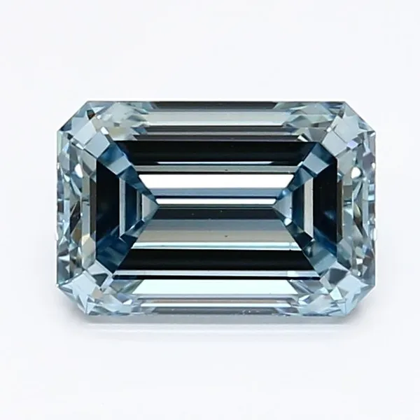 1.2ct EMERALD Fancy Intense Blue VS2 Coloured Lab diamond