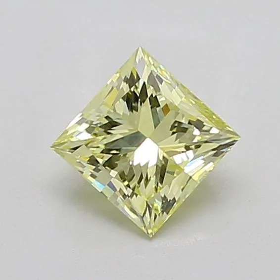 1.25ct PRINCESS Fancy Light Yellow VVS2 Coloured Lab diamond