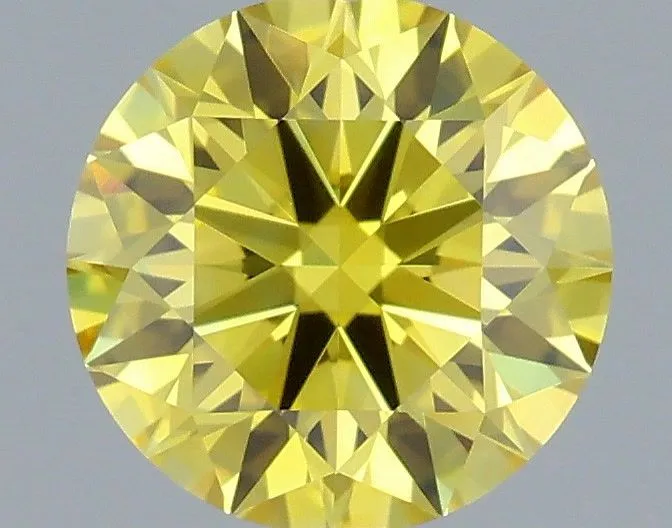 0.63ct ROUND Fancy Vivid Yellow VVS1 Coloured Lab diamond