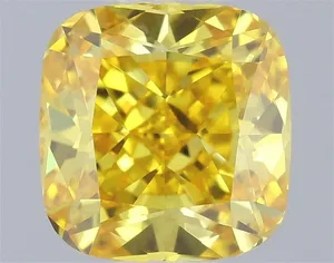 0.48ct CUSHION Fancy Vivid Yellow VVS1 Coloured Lab diamond