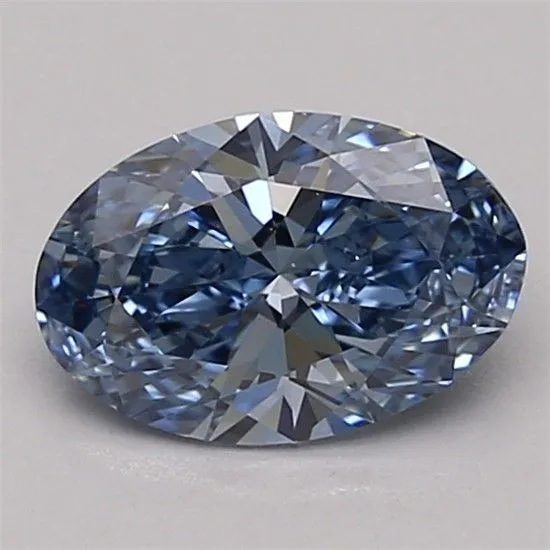 0.89ct OVAL Fancy Vivid Blue VVS1 Coloured Lab diamond