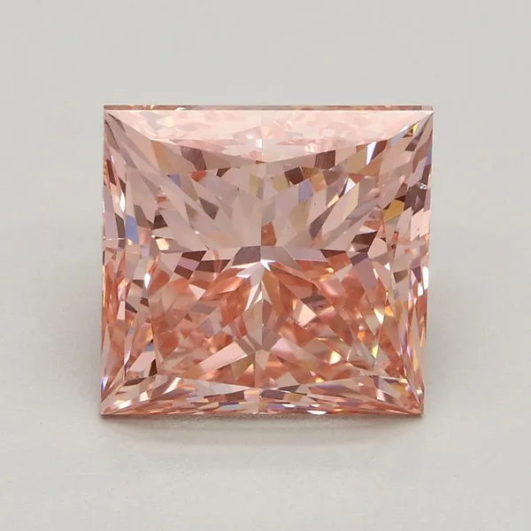 3.06ct PRINCESS Fancy Intense Pink VS2 Coloured Lab diamond