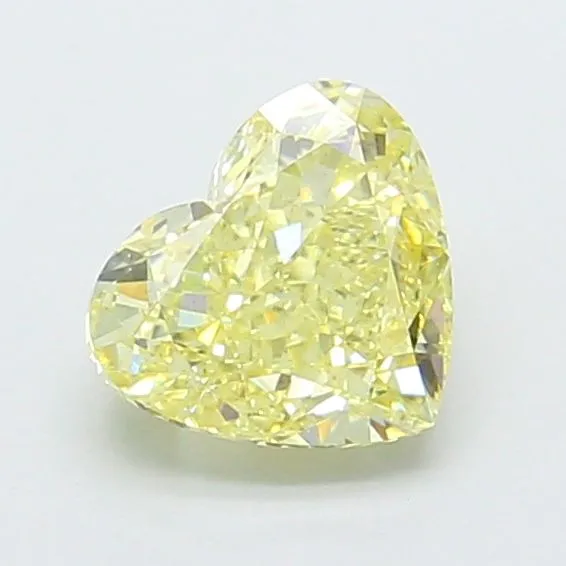 1.58ct HEART Fancy Yellow VS1 Coloured Lab diamond