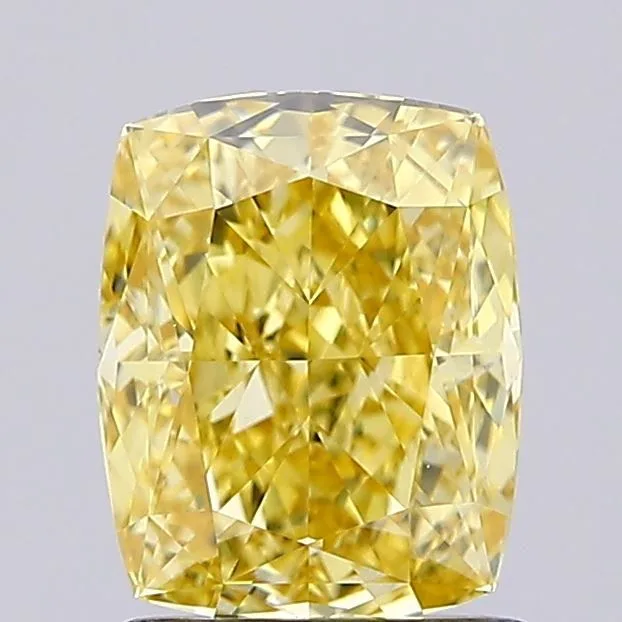 1.46ct CUSHION Fancy Intense Yellow VS1 Coloured Lab diamond
