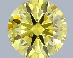 0.64ct ROUND Fancy Vivid Yellow VVS1 Coloured Lab diamond