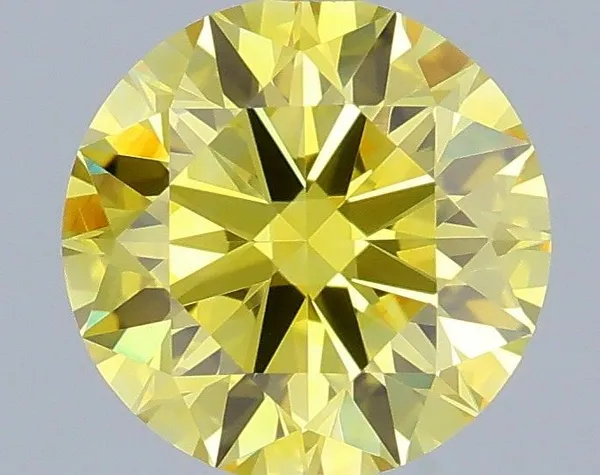 0.64ct ROUND Fancy Vivid Yellow VVS1 Coloured Lab diamond