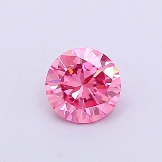 0.34ct ROUND Fancy Vivid Pink VS2 Coloured Lab diamond