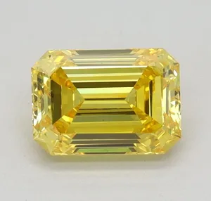 0.63ct EMERALD Fancy Intense Yellow VS1 Coloured Lab diamond