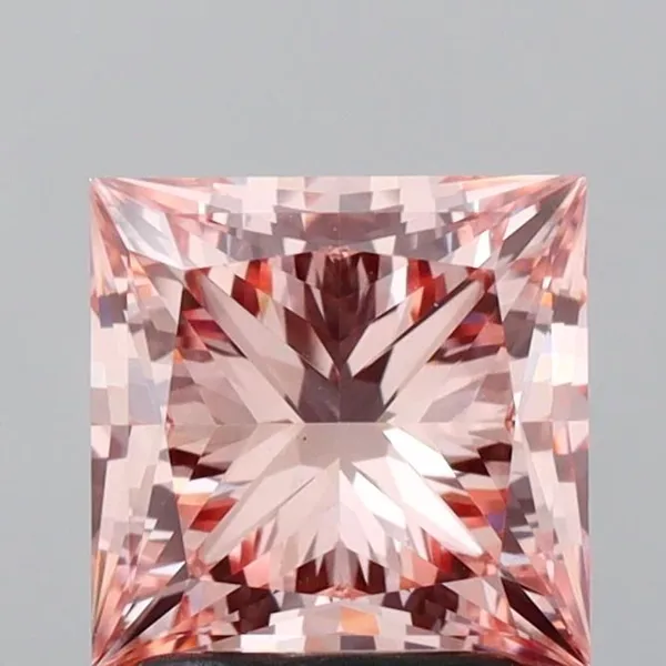 2.16ct PRINCESS Fancy Intense Pink VS1 Coloured Lab diamond