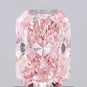0.87ct RADIANT Fancy Vivid Pink VS1 Coloured Lab diamond