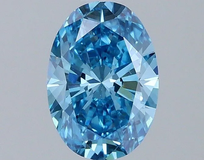 1.00ct OVAL Fancy Vivid Blue SI1 Coloured Lab diamond