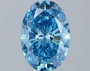 1ct OVAL Fancy Vivid Blue SI1 Coloured Lab diamond