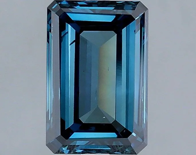 1.30ct EMERALD Fancy Deep Blue SI1 Coloured Lab diamond