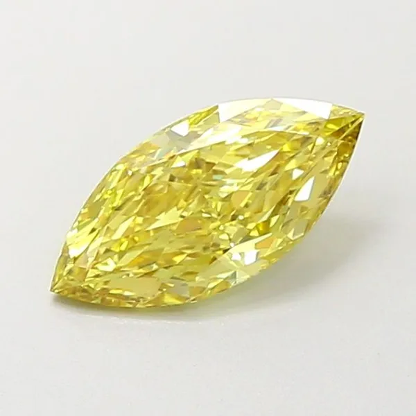 1.07ct MARQUISE Fancy Intense Yellow VVS2 Coloured Lab diamond