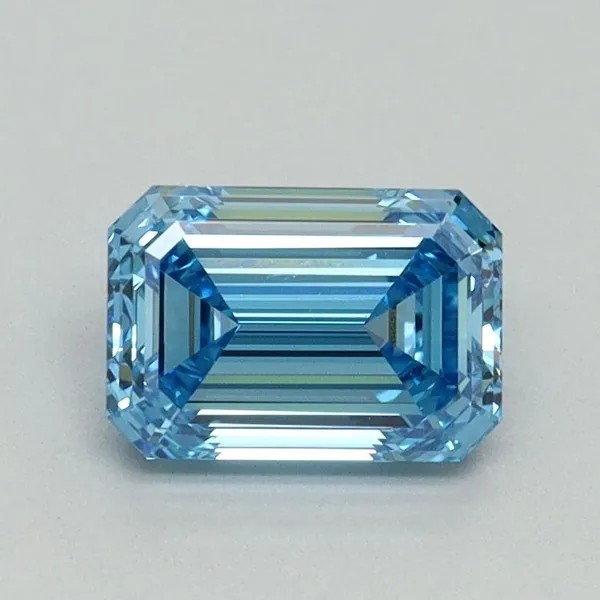 1ct EMERALD Fancy Vivid Blue VS1 Coloured Lab diamond