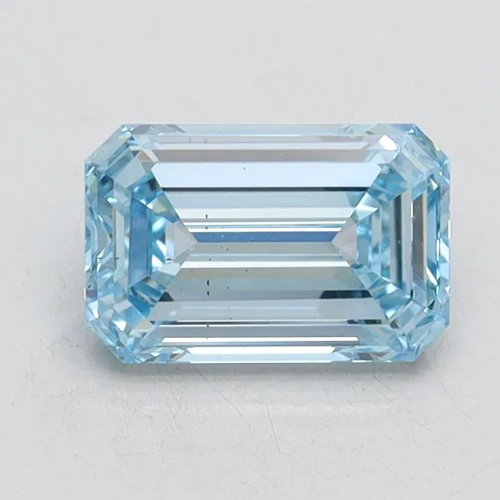 1.01ct EMERALD Fancy Intense Blue VS2 Coloured Lab diamond