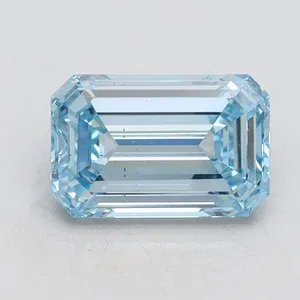 1.01ct EMERALD Fancy Intense Blue VS2 Coloured Lab diamond