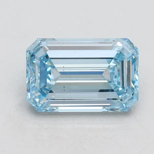 1.01ct EMERALD Fancy Intense Blue VS2 Coloured Lab diamond