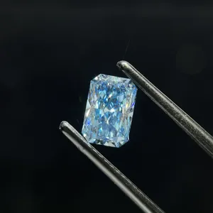 1.07ct RADIANT Fancy Vivid Blue VVS2 Coloured Lab diamond
