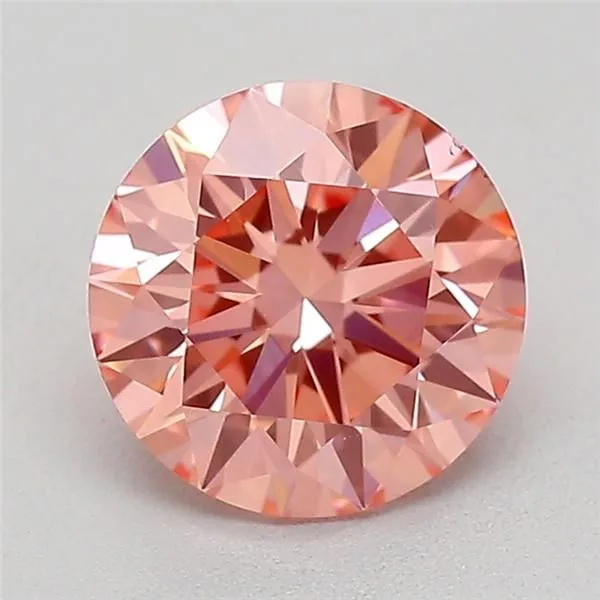 0.9ct ROUND Fancy Vivid Pink VS1 Coloured Lab diamond