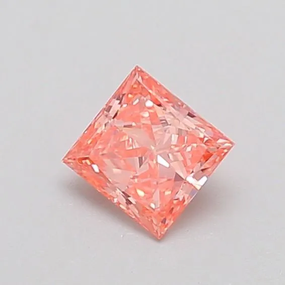 0.37ct PRINCESS Fancy Vivid Pink VS2 Coloured Lab diamond