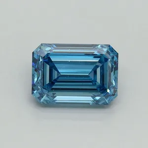 1.46ct EMERALD Fancy Vivid Blue VS1 Coloured Lab diamond