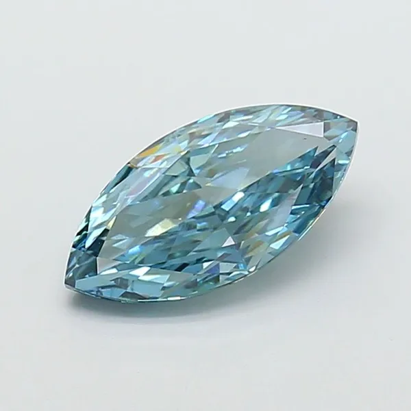 3ct MARQUISE Fancy Vivid Green Blue VS1 Coloured Lab diamond