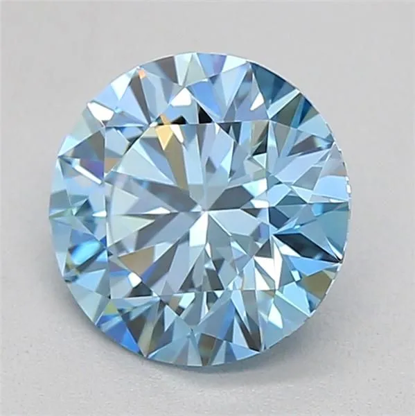 0.73ct ROUND Fancy Vivid Blue VVS2 Coloured Lab diamond