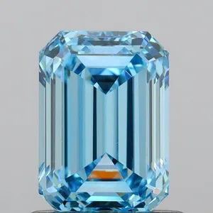 1ct EMERALD Fancy Vivid Blue VVS2 Coloured Lab diamond