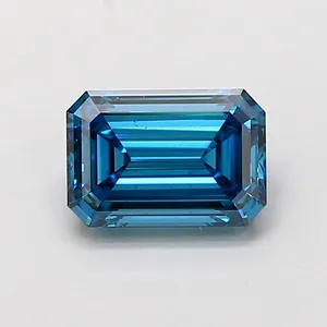 1.58ct EMERALD Fancy Vivid Blue VS1 Coloured Lab diamond
