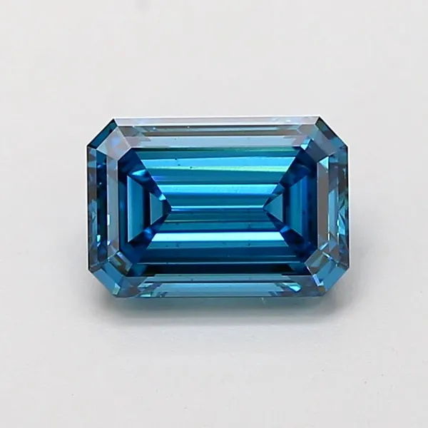 1.58ct EMERALD Fancy Vivid Blue VS1 Coloured Lab diamond