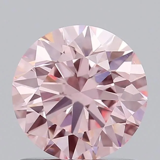 0.89ct ROUND Fancy Vivid Pink VVS1 Coloured Lab diamond