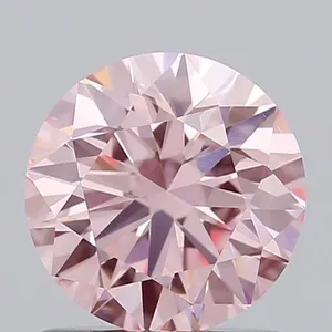 0.89ct ROUND Fancy Vivid Pink VVS1 Coloured Lab diamond
