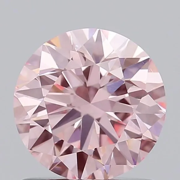 0.89ct ROUND Fancy Vivid Pink VVS1 Coloured Lab diamond