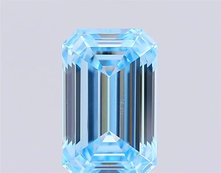 1.00ct EMERALD Fancy Vivid Blue VS1 Coloured Lab diamond