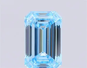 1ct EMERALD Fancy Vivid Blue VS1 Coloured Lab diamond