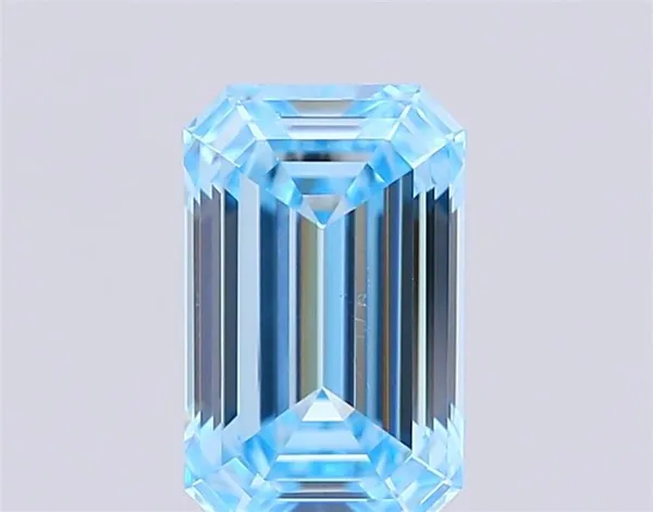 1ct EMERALD Fancy Vivid Blue VS1 Coloured Lab diamond