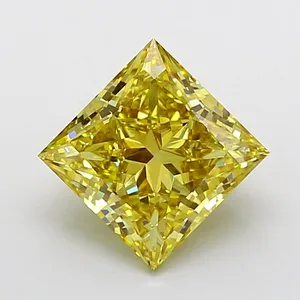 3.36ct PRINCESS Fancy Intense Yellow VS1 Coloured Lab diamond
