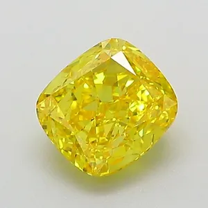 1.02ct CUSHION Fancy Vivid Yellow VS1 Coloured Lab diamond
