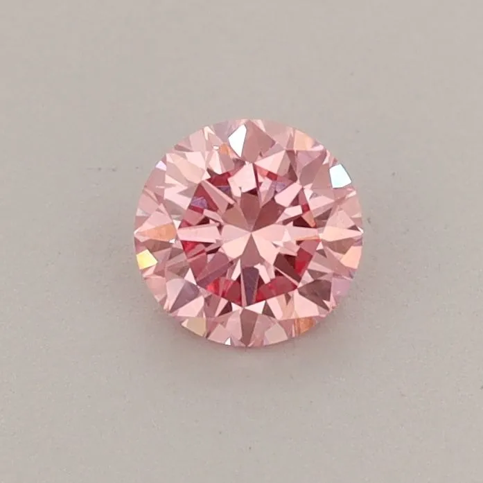 0.37ct ROUND Fancy Vivid Pink VVS2 Coloured Lab diamond